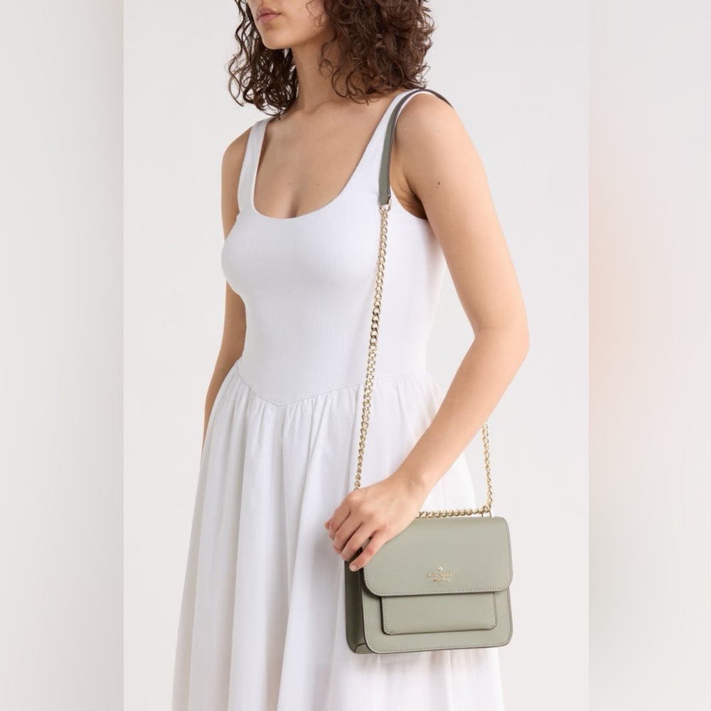 NEW KATE SPADE Remi Flap Chain Crossbody Purse in Balsam Green